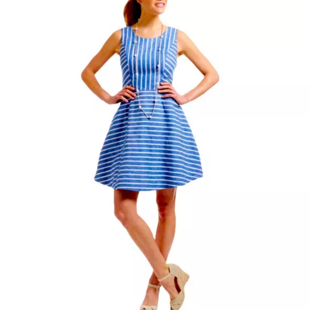 Vineyard Vines Kentucky Derby blue striped dress